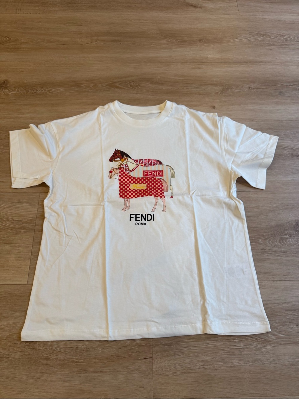 Fendi White Cotton Logo Tee